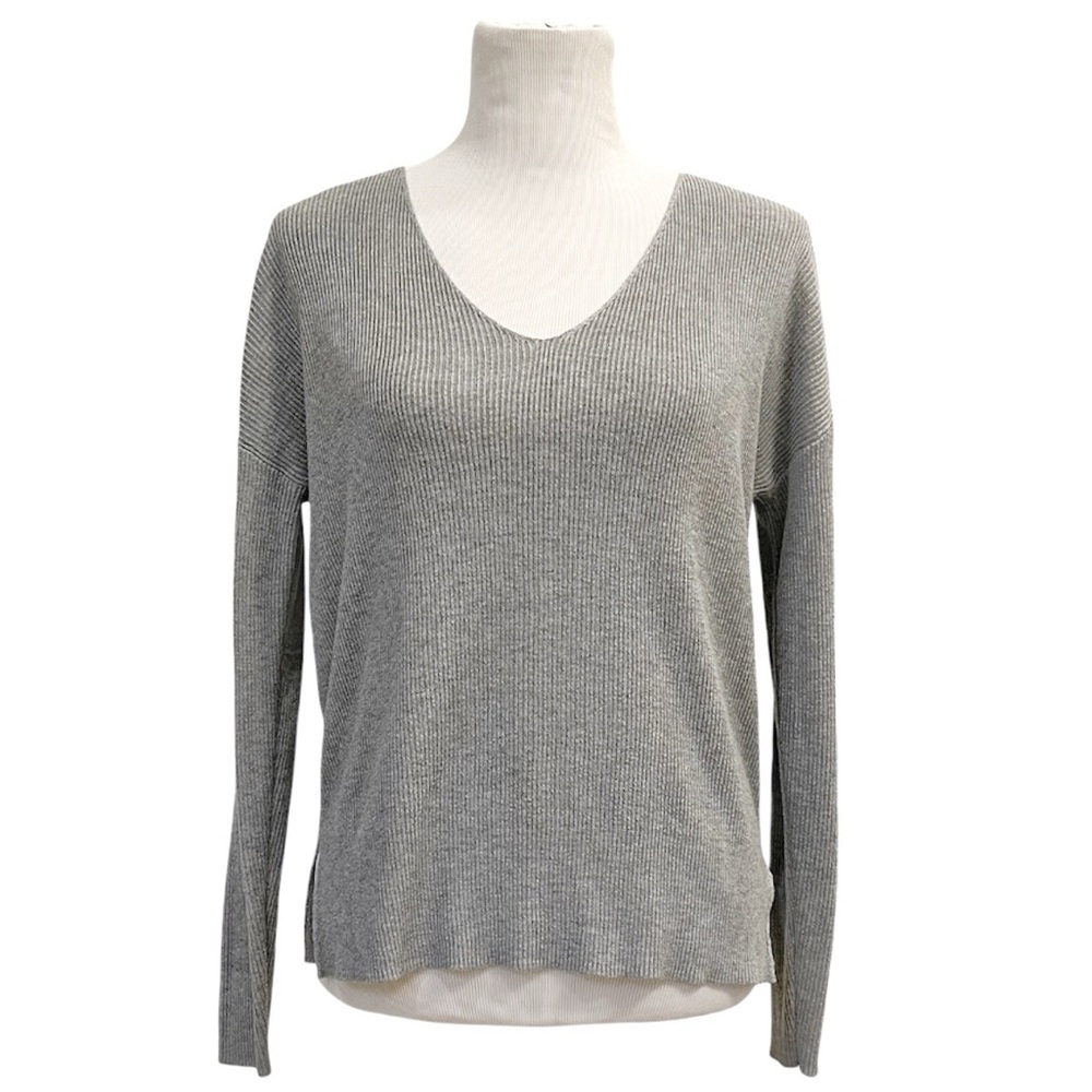 Oversized Soft V-Neck Sweater | XXS, Light Heather Gray